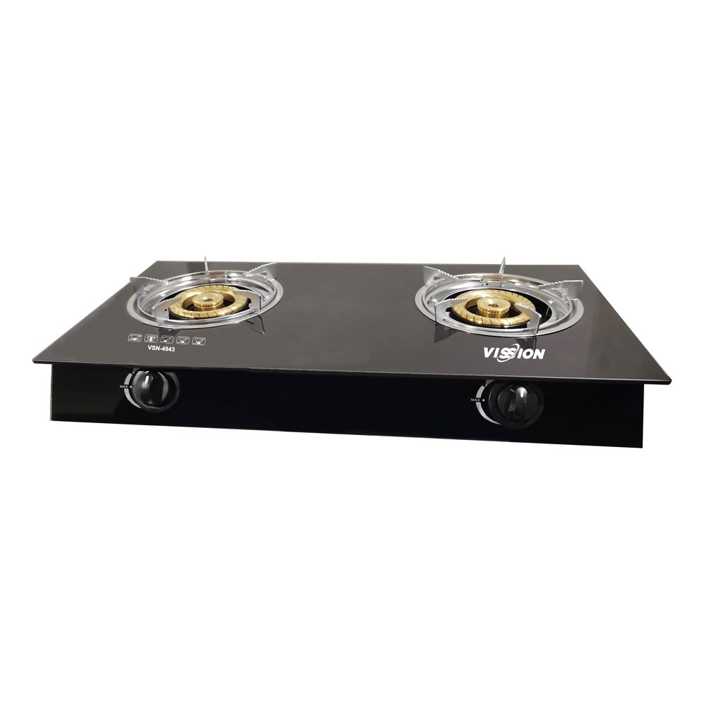 Tempered Top Glass Double Burner Gas Stove